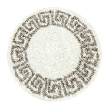 Hera Shaggy tapis poils longs rond Ø 160cm beige