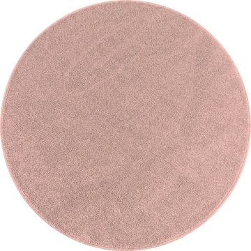 Ata tapis poils ras rond Ø 160cm rose