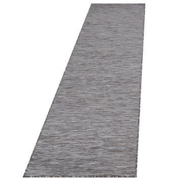 Mambo tapis extérieur/intérieur tissé plat coureur 67x230cm taupe