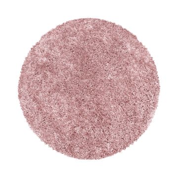 Sydney Shaggy tapis poils longs rond Ø 160cm rose