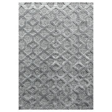 Pisa Web tapis poils longs rectangle 120x170cm gris