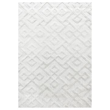 Pisa Square tapis poils longs rectangle 120x170cm crème