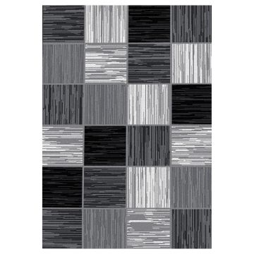 Base Bloks tapis poils ras rectangle 60x100cm noir