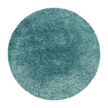Brilliant Shaggy tapis poils longs rond Ø 80cm bleu aqua