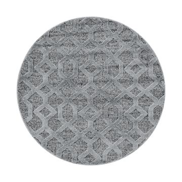 Pisa Web tapis poils longs rond Ø 80cm gris
