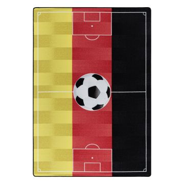 Play Terrain de football Allemagne antidérapant tapis de jeu chambre d'enfant poils court bouclé rectangle 200x290cm rouge