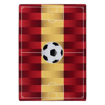 Play Terrain de football Espagne antidérapant tapis de jeu chambre d'enfant poils court bouclé rectangle 200x290cm jaune