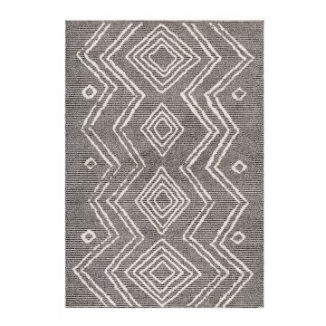 Taznaxt Berber tapis poils ras rectangle 140x200cm noir