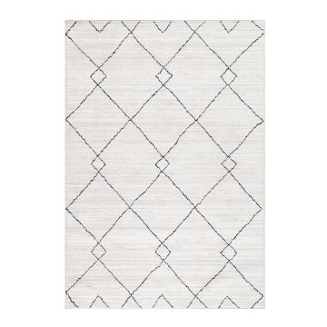 Taznaxt Haki tapis poils ras rectangle 160x230cm crème