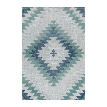 Bahama Jaky tapis extérieur/intérieur poils longs/ras coureur 80x250cm bleu