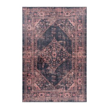 Fiesta Ancien antidérapant tapis tissé à plat rectangle 140x200cm rouge