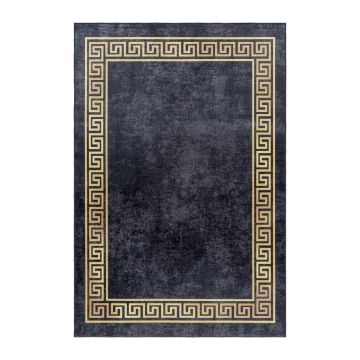 Fiesta Altin antidérapant tapis tissé à plat rectangle 160x230cm noir