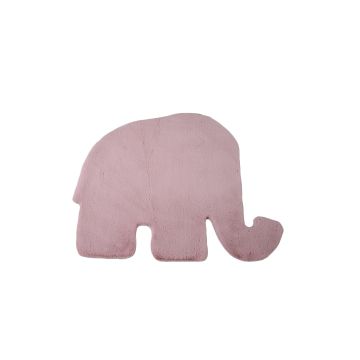 Caty Éléphant tapis enfant uni duveteux poils longs 80x100cm rose