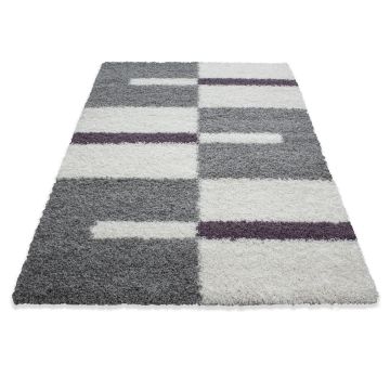 Gala Shaggy tapis poils longs rectangle 140x200cm lilas