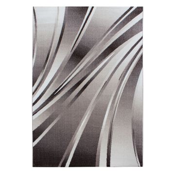 Parma Cristal tapis poils ras rectangle 240x340cm brun