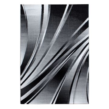Parma Cristal tapis poils ras rectangle 240x340cm noir