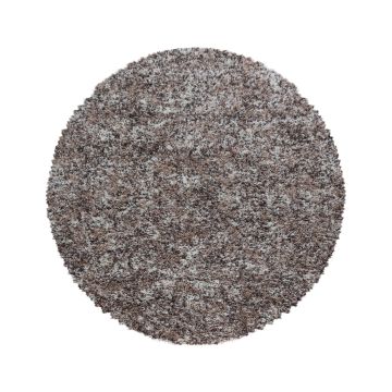 Enjoy Shaggy tapis poils longs rond Ø 160cm beige