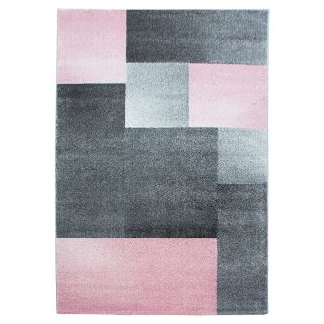 Lucca Bloc tapis poils ras rectangle 240x340cm roses
