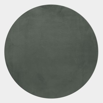 Pouffy tapis duveteux poils longs rond Ø 160cm vert