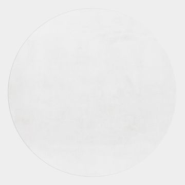 Pouffy tapis duveteux poils longs rond Ø 160cm blanc
