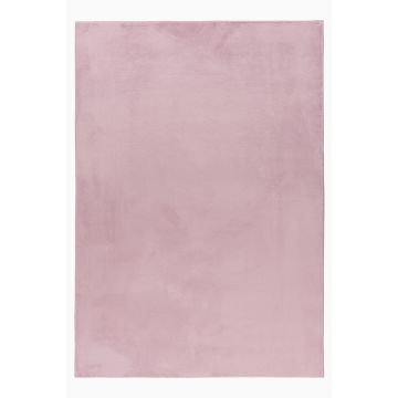 Pouffy tapis duveteux poils longs coureur 60x110cm rose