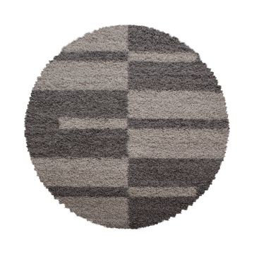 Gala Shaggy tapis poils longs rond Ø 160cm taupe