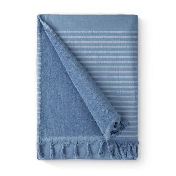 Bath Basics hamamdoek/fouta 100x180cm blauw