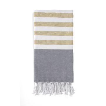 Sunshade Happiness hamamdoek/fouta 100x180cm jeans blauw