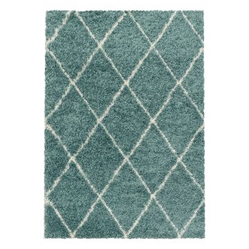 Alvor Shaggy tapis poils longs rectangle 60x110cm bleu