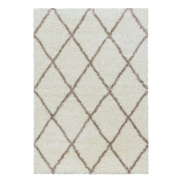 Alvor Shaggy tapis poils longs rectangle 60x110cm crème