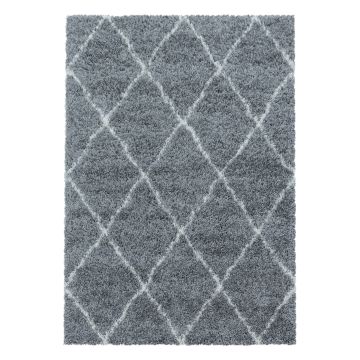 Alvor Shaggy tapis poils longs rectangle 60x110cm gris