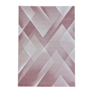 Costa Carp tapis poils ras coureur 80x250cm roses