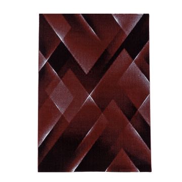 Costa Carp tapis poils ras coureur 80x250cm rouge