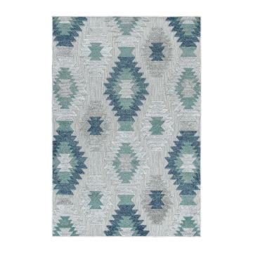 Bahama Parz tapis extérieur/intérieur poils longs/ras coureur 80x250cm bleu