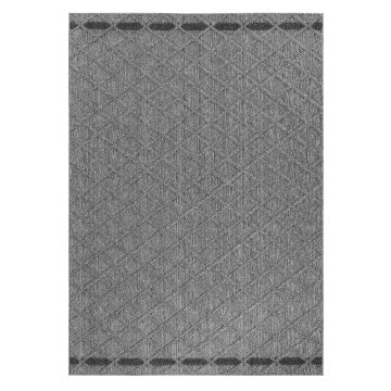 Patara Petek tapis extérieur/intérieur poils ras coureur 80x250cm gris