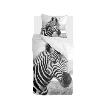 Beastly dekbedovertrek 135x200cm zwart/wit