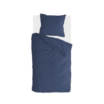 Soft Structure dekbedovertrek 140x220cm donker blauw