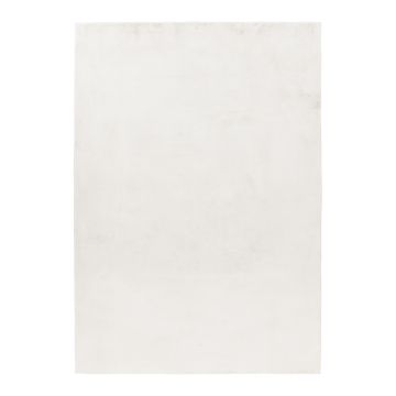 Pouffy tapis duveteux poils longs coureur 60x110cm crème