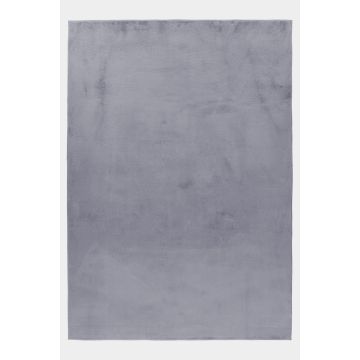 Pouffy tapis duveteux poils longs coureur 60x110cm gris
