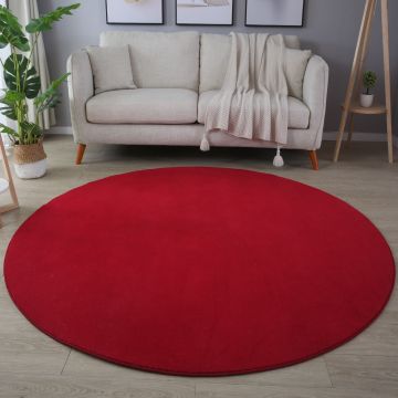 Sky tapis poils ras rond Ø 120cm rouge