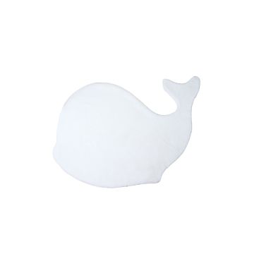 Caty Baleine tapis enfant uni duveteux poils longs 80x120cm blanc
