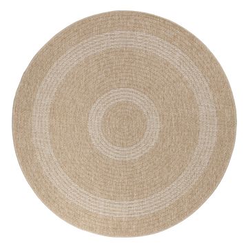 Comilla Nipu tapis extérieur/intérieur rond Ø 120cm jute beige