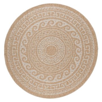 Comilla Rishi tapis extérieur/intérieur rond Ø 120cm jute beige