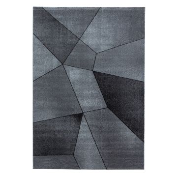 Beta 3D tapis poils ras rectangle 80x250cm gris