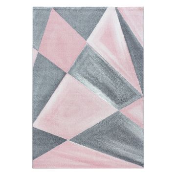Beta Bakla tapis poils ras rectangle 80x250cm roses