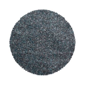 Enjoy Shaggy tapis poils longs rond Ø 120cm bleu
