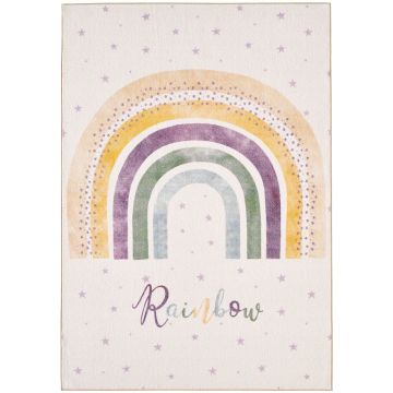 Play Arc-en-ciel tapis enfant antidérapant rectangle 100x150cm crème