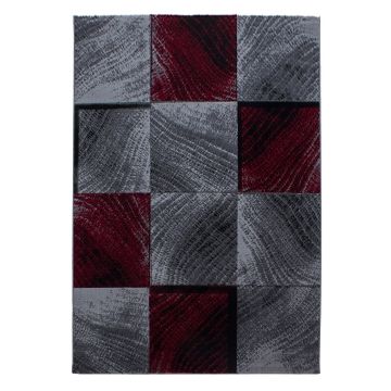 Plus Blok tapis poils ras rectangle 240x340cm rouge
