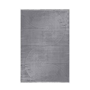 Style Orvyn tapis poils ras rectangle 240x340cm gris