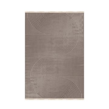 Style Orvyn tapis poils ras rectangle 200x290cm moka